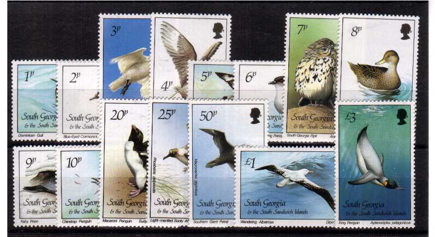 Birds - Superb unmounted mint set of fifteen.