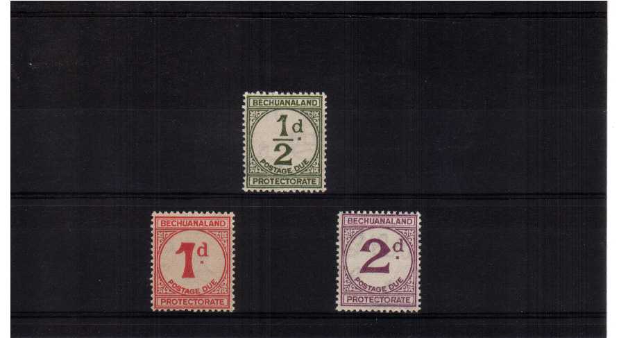 The POSTAGE DUE ordinary paper set of three superb unmounted mint.<br><b>QQM</b>