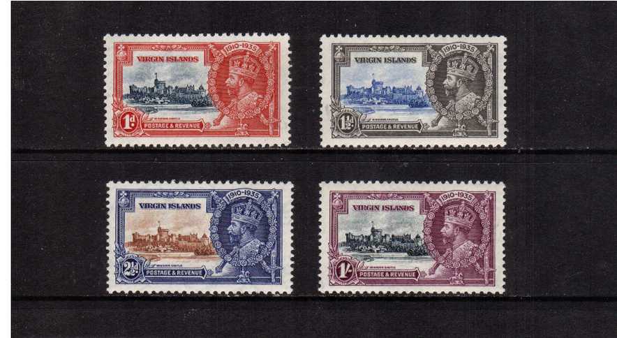 Silver Jubilee set of four lightly mounted mint - toned gum.<br/><b>SEARCH CODE: 1935JUBILEE</b><br/><b>ZHZ</b>