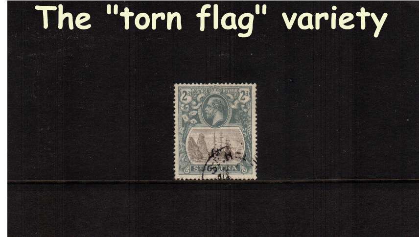 2d - superb fine used stamp showing the TORN FLAG variety