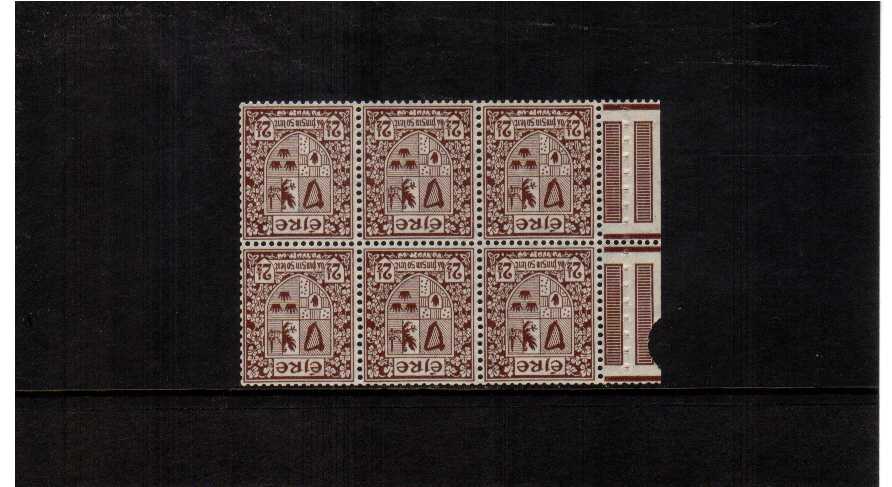 unmounted mint booklet pane with superb perforations - INVERTED 
watermark cp3r