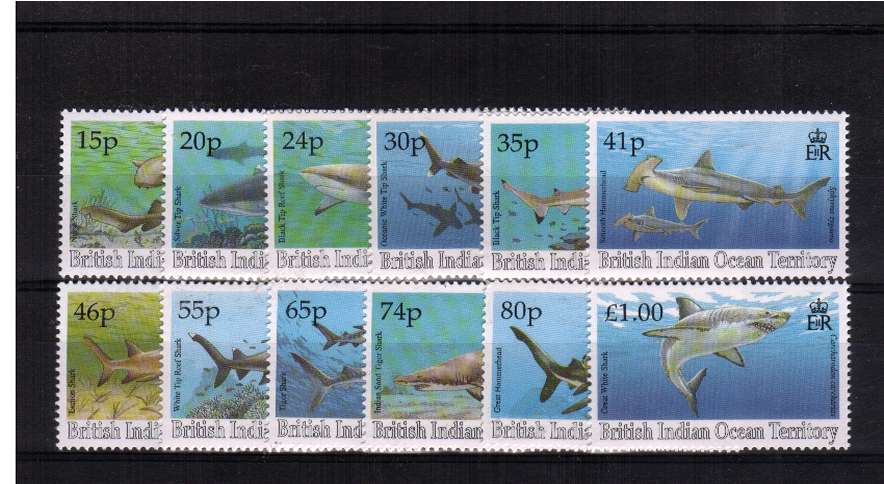 Sharks - A superb unmounted mint set of twelve. A scarce set! <br><b>QQY</b>