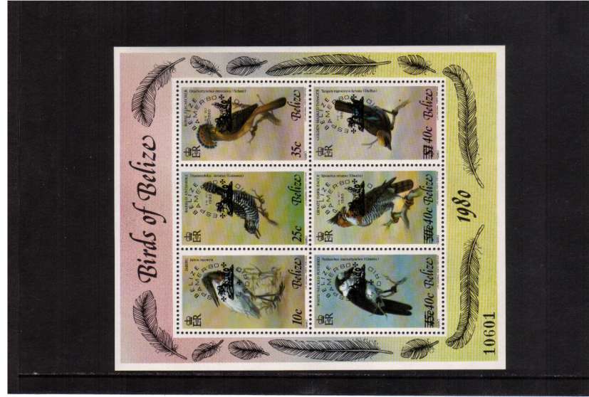 Birds (4th Series) sheetlet of six overprinted 