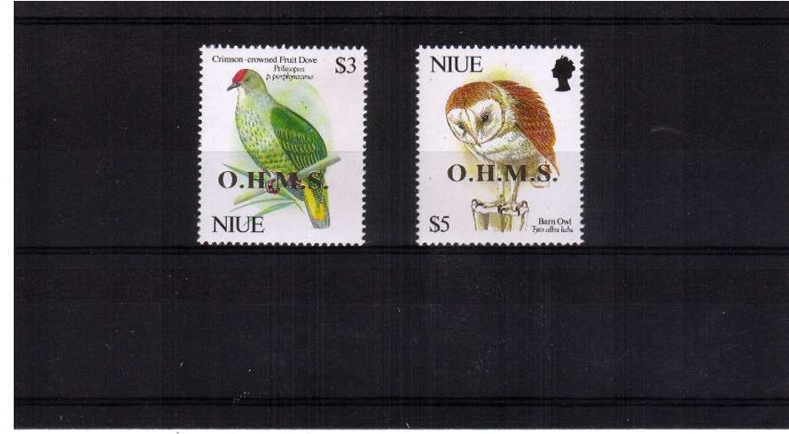 The $3 and $5 Bird OFFICIAL overprint  set of two issued on 27-04-94 superb unmounted mint.