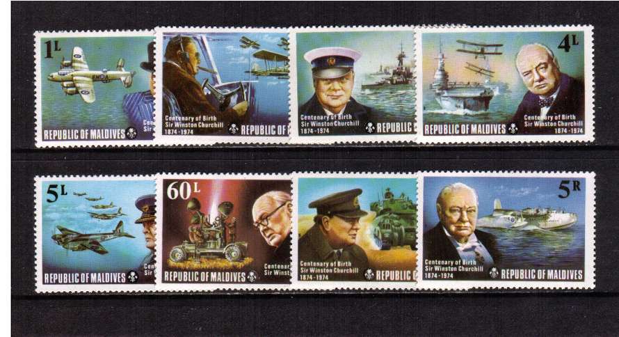 Birth Centenary of Sir Winston Churchill set of eight lightly mounted mint.