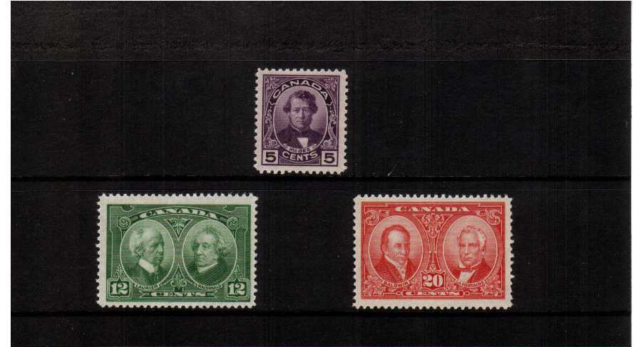 Canada Confederation - Historical Issue<br/>

A superb unmounted mint set of three.