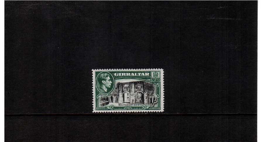 1/- Black and Green - Perforation 14 - fine mounted mint single