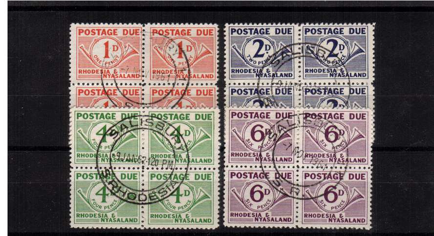 Postage due set of four in superb fine used blocks
<br/><b>QQZ</b>