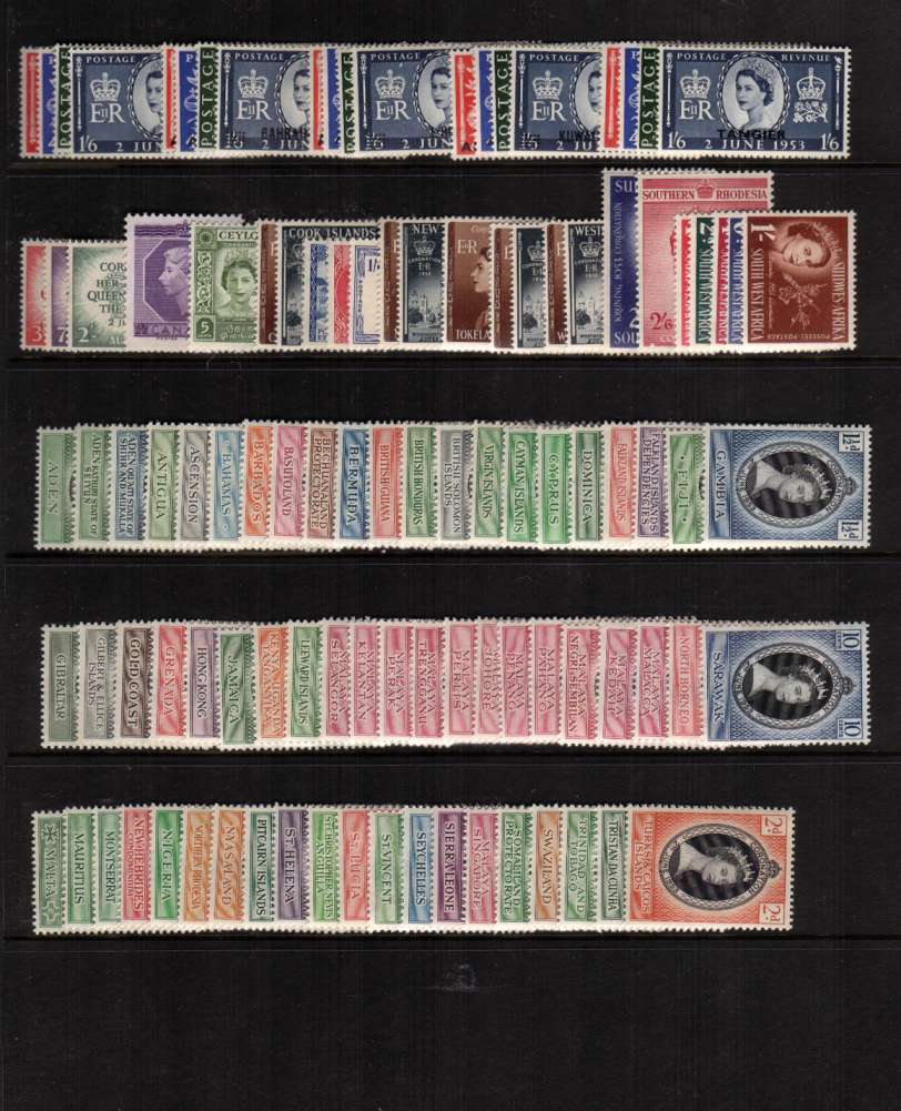 Coronation - Complete set of 106 stamps.<br/>All superb unmounted mint