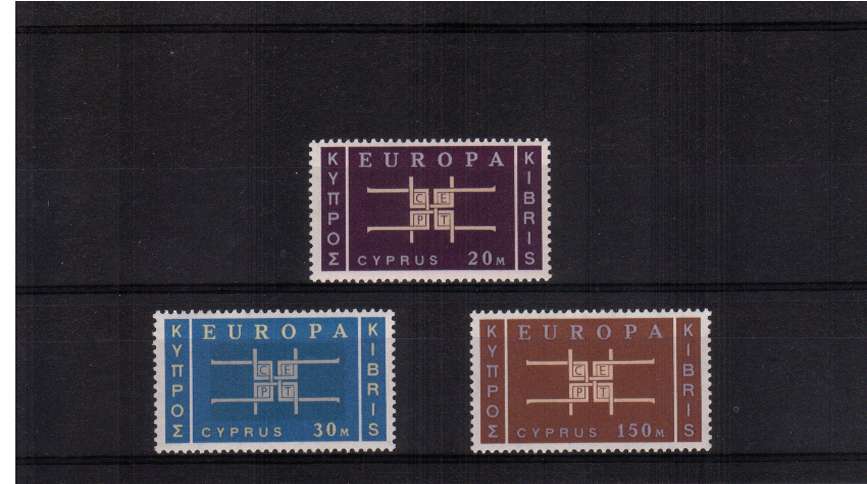 EUROPA ''Co-Operation Emblem'' set of three superb unmounted mint.