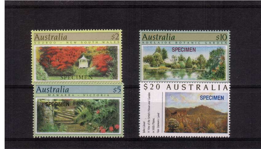 ''Gardens'' High Values definitive set of four superb unmounted mint overprinted ''SPECIMEN''
