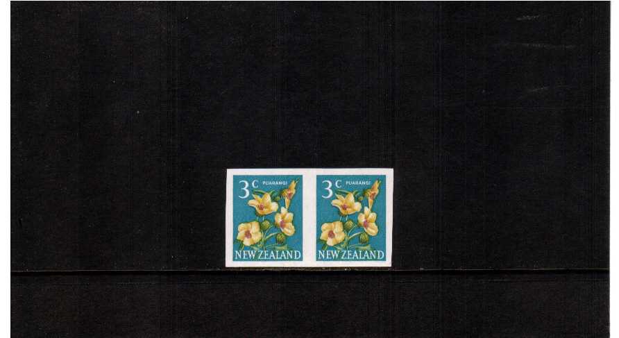 3c puarangi flower superb unmounted mint impeforate pair. superb and unlisted!