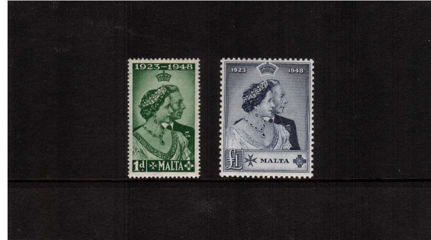 The 1948 Royal Silver Wedding set of two mounted mint.<br/><b>SEARCH CODE: 1948RSW</b><br/><b>QDX</b>