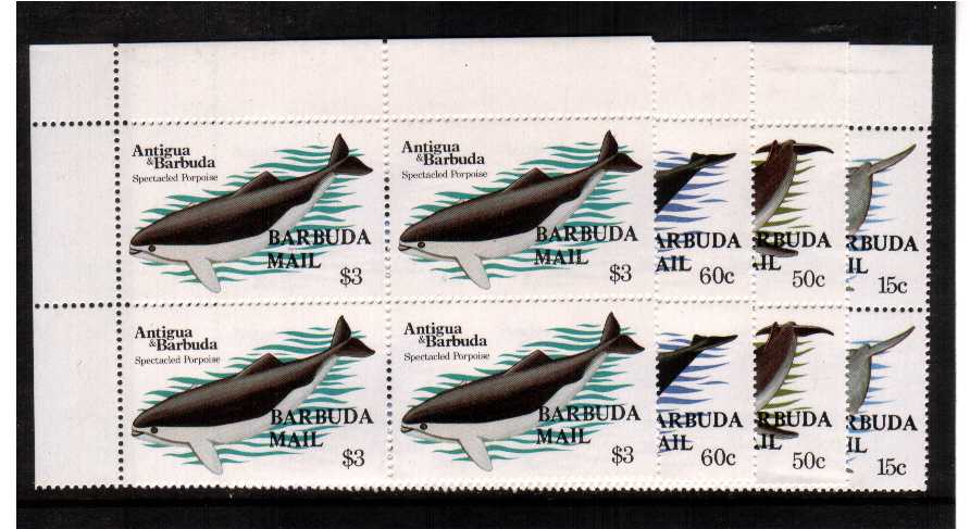 The ''Whales'' set of four in superb unmounted mint corner blocks of four