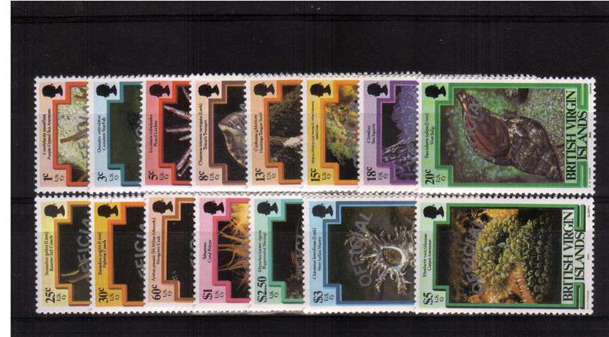 Sea Life OFFICIAL set of fifteen superb unmounted mint.
<br/><b>QQNO</b>