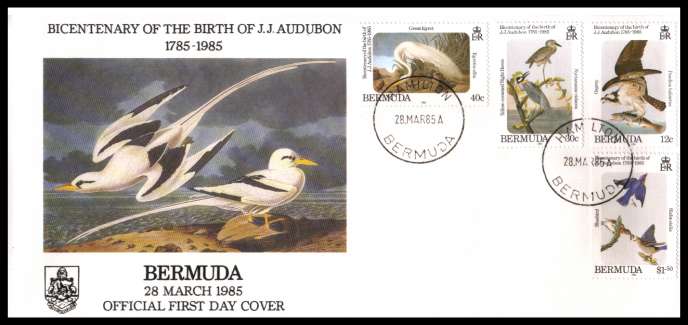 Birth of John J. Audubon<br/>A superb unaddressed illustrated First Day Cover offered at the value of the used stamps alone.