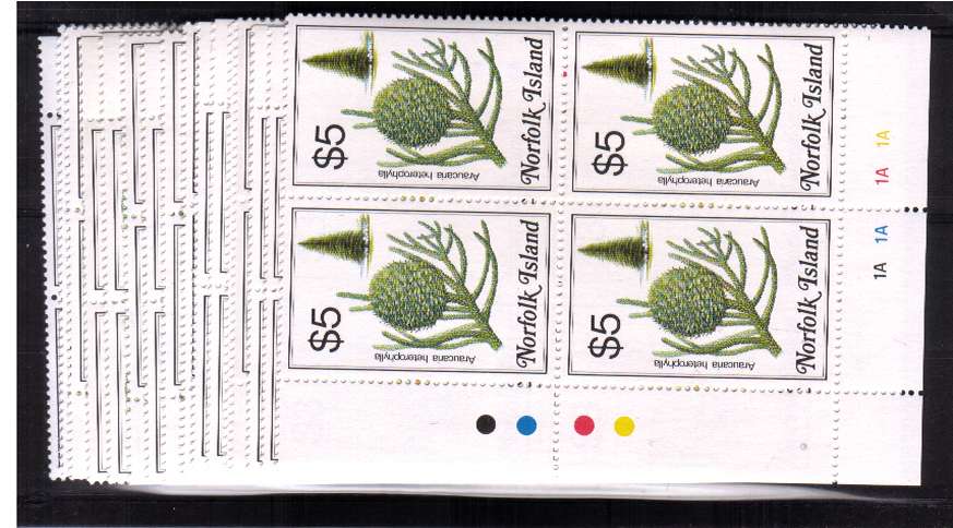 Flowers set of sixteen in superb unmounted mint cylinder corner blocks of four
<br/><b>QZQ</b>