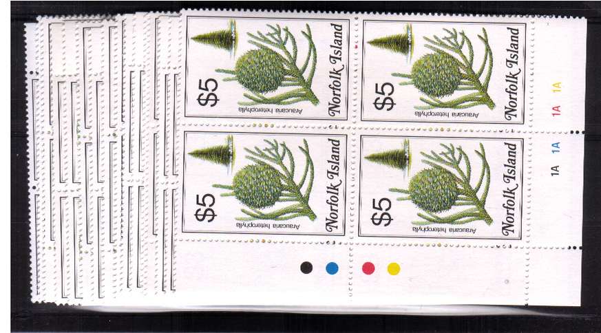 Flowers set of sixteen in superb unmounted mint cylinder corner blocks of four
<br/><b>QZQ</b>