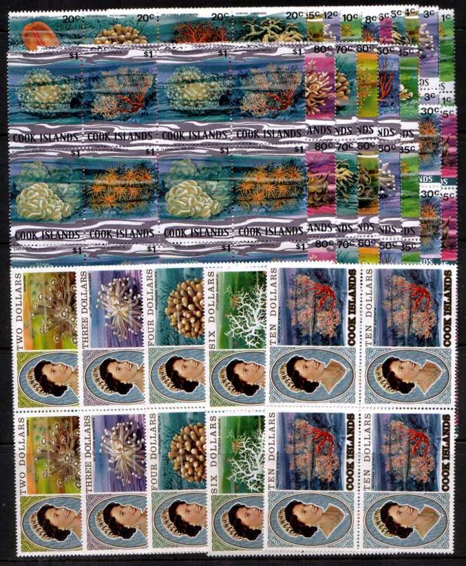 Corals - A superb unmounted mint set of seventy seven in blocks of four. Rare in blocks!
<br/><b>QZQ</b>