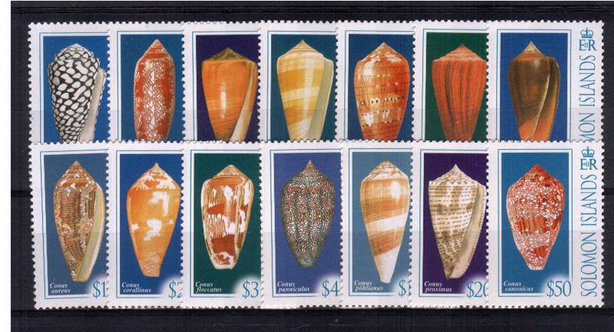 Cone Seashells set of fourteen superb unmounted mint.<br/><b>ZQA</b>