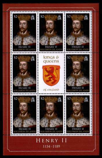 British Kings and Queens - 1st Series - set of eight in sheetlets of eight<br/>plus central label superb unmounted mint.