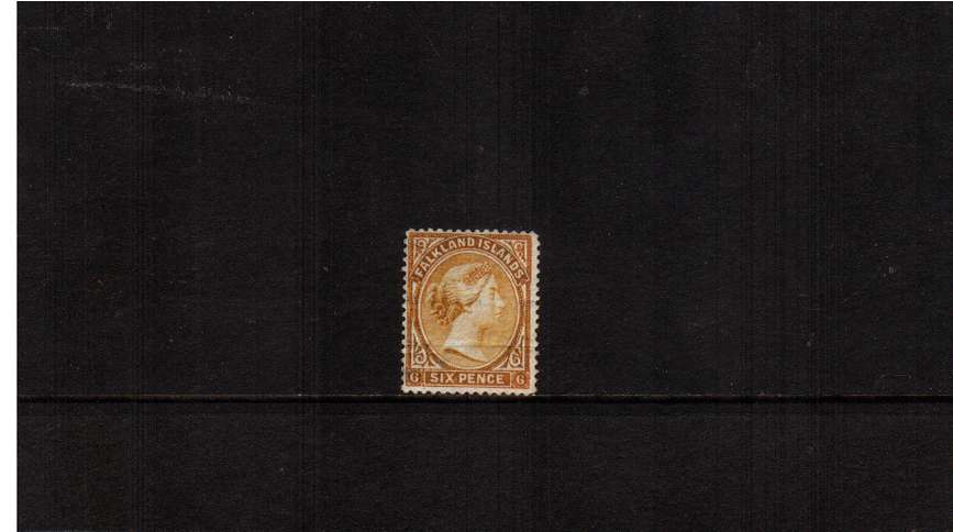 6d Orange-Yellow (dark shade)  with watermark REVERSED. A mounted mint stamp with narural horizontal gum crease.
<br/><b>ZQF</b>