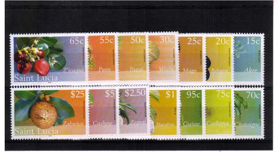 Fruits - Superb unmounted mint set of fourteen.