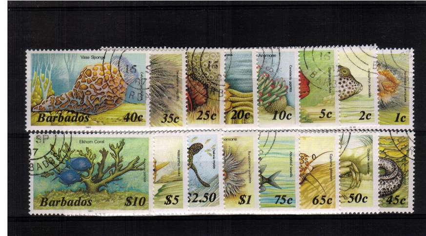 Marine Life set of sixteen - with imprint date watermark sideways superb fine used.
<br/><b>ZQL</b>