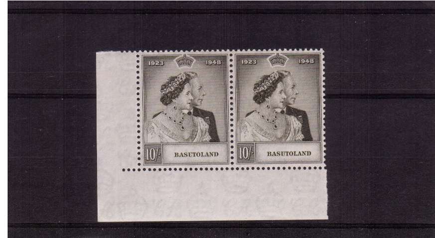 Silver Wedding 10/- value in a superb unmounted mint SW corner pair
<br/><b>SEARCH CODE: 1948RSW</b><br/><b>ZQM</b>