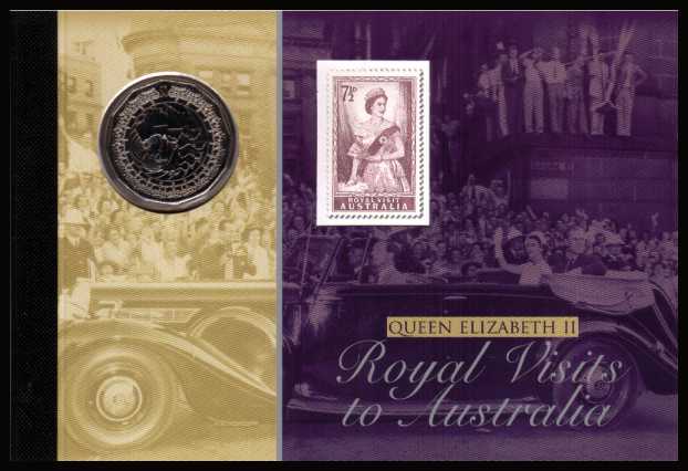 Royal Visits to Australia combined stamp and coin Premium booklet - rare! 

