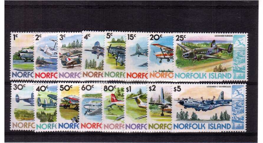 Aircraft - superb unmounted mint set of sixteen.<br/><b>UEU</b>