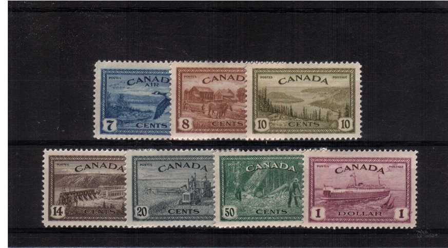 The Peace Re-conversion set of seven superb unmounted mint.
<br/><b>QUQ</b>