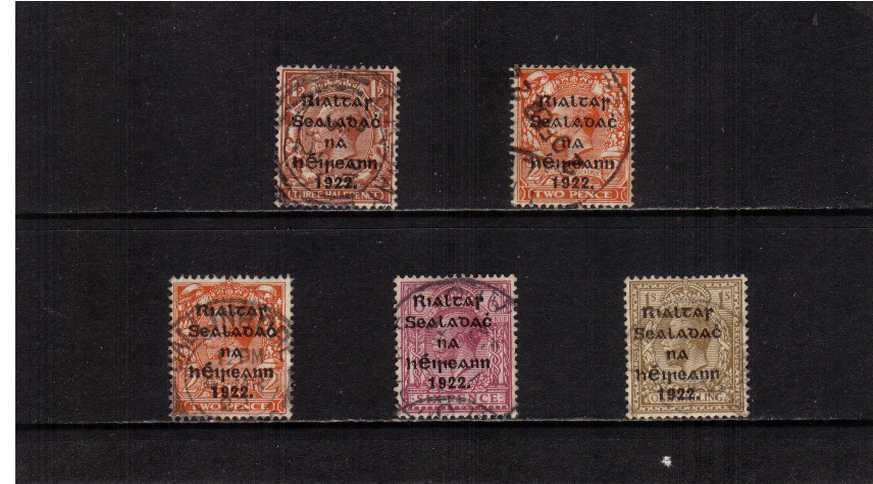 The ''THOM'' Black overprint set of five fine used

