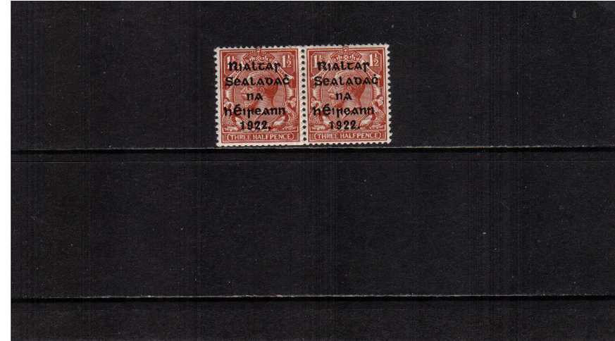 1d Red-Brown superb unmounted mint<b>COIL JOIN</b>
 pair