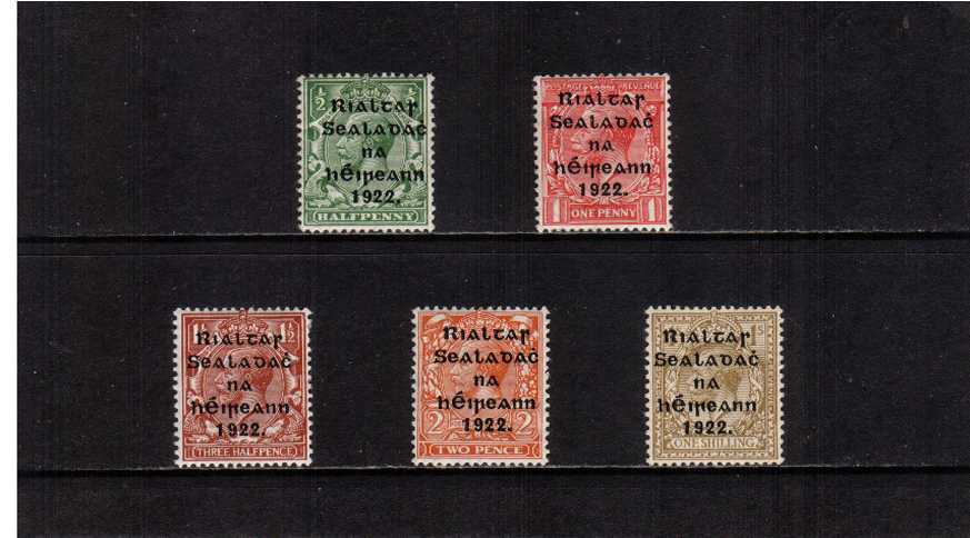 THOM wide date overprint in shiny blue-black set of five superb unmounted mint.<br/><b>ZDZ</b>