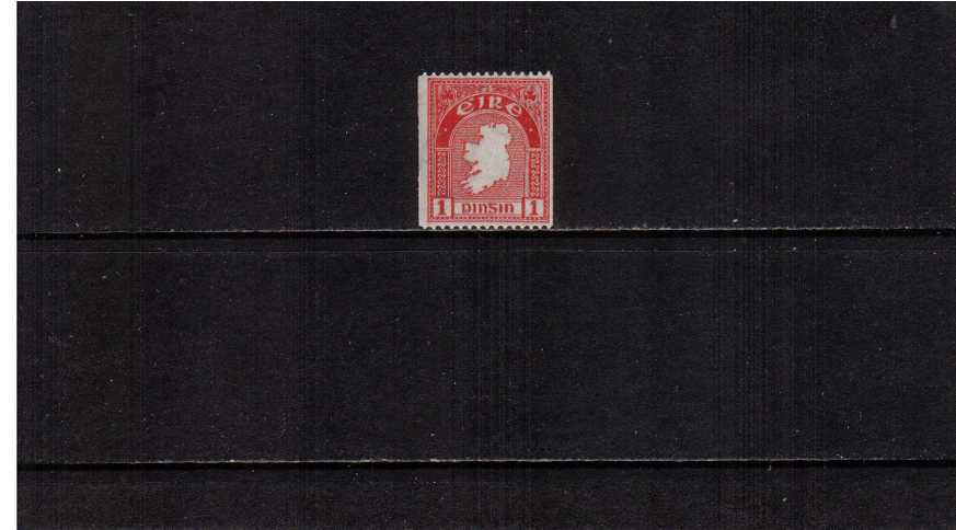1d Carmine ''E'' watermarked coil - Perforation 15 x Imperforte - A superb unmounted mint single.
<br><b>XPX</b>