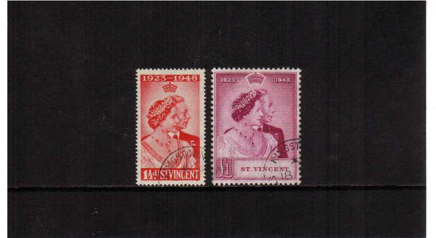 The 1948 Royal Silver Wedding set of two superb fine used.<br/><b>SEARCH CODE: 1948RSW</b><br><b>ZKU</b>