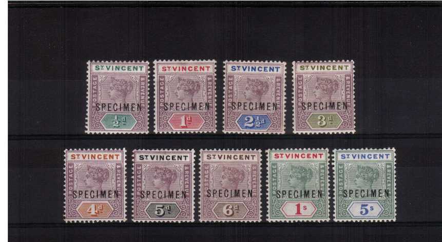 A fine lightly mounted ''SPECIMEN'' set of nine.
<br/><b>AQG</b>