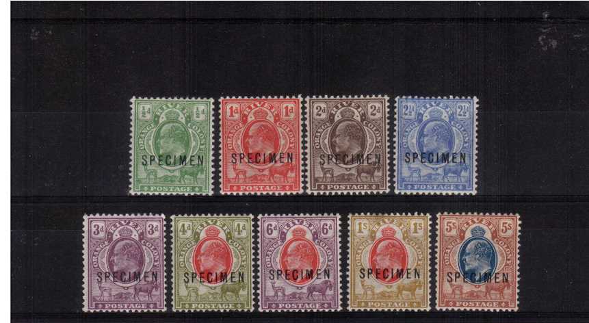 A lovely fresh complete set of nine overprinted ''SPECIMEN''. 
<br/><b>AQG</b>