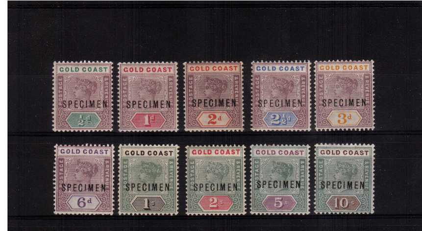 A fresh lightly mounted mint ''SPECIMEN'' set of ten.
<br/><b>AQG</b>