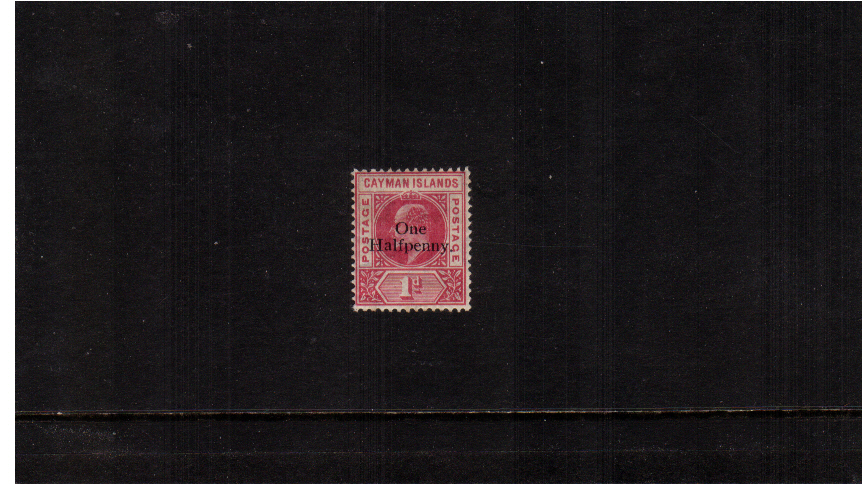 The very rare ''DENTED FRAME'' variety on a lightly mounted 'mint ''ONE HALFPENNY'' overprint on the 1d Carmine. The stamp has a small gum tone area on back not visible on front mention for accuracy. Only a few possible!  
<br/><b>ZKE</b>