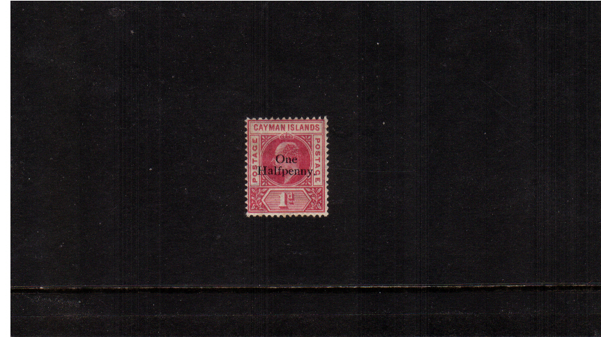 The very rare ''DENTED FRAME'' variety on a lightly mounted 'mint ''ONE HALFPENNY'' overprint on the 1d Carmine. The stamp has a small gum tone area on back not visible on front mention for accuracy. Only a few possible!  
<br/><b>ZKE</b>