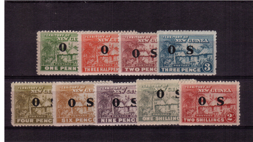 The OFFICIAL set of nine lightly mounted mint with the usual rough perforations
<br/><b>ZKE</b>
