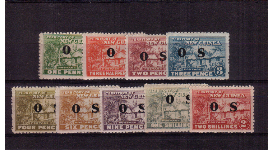 The OFFICIAL set of nine lightly mounted mint with the usual rough perforations
<br/><b>ZKE</b>