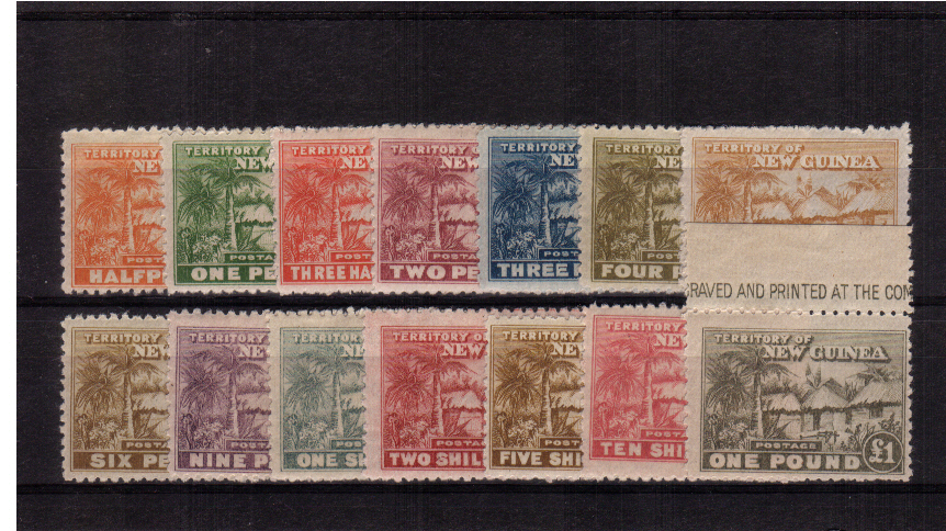 A fine lightly mounted mint set of thirteen together with the extra listed shade of the 6d. Please note that the top two values are actually unmounted! Scarce set.
<br/><b>ZKE</b>