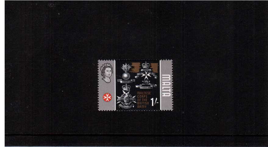 The 1/- definitive single showing ''GOLD (FRAMEWORK) OMITTED. A superb unmounted mint single.
<br/><b>ZKG</b>