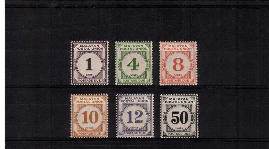 The first POSTAGE DUE  set of six lightly mounted mint.<br/><b>QQL</b>