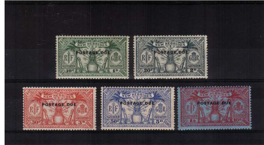 The POSTAGE DUE first set of five very, very lightly mounted mint. A difficult set!
<br/><b>ZKM</b>