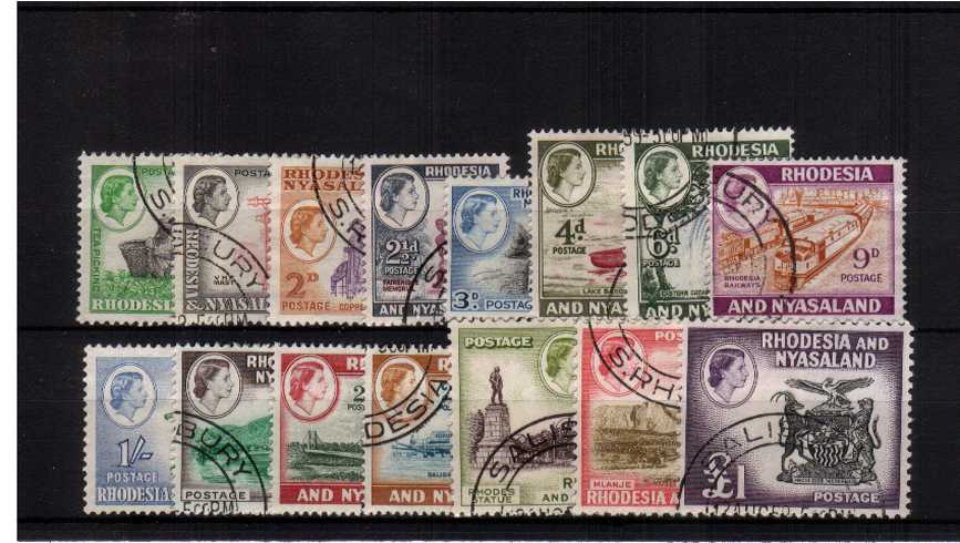 A superb fine used set of fifteen each stamp crisply cancelled with part double ring circular date stamp. Lovely!
<br><b>ZKQ</b>