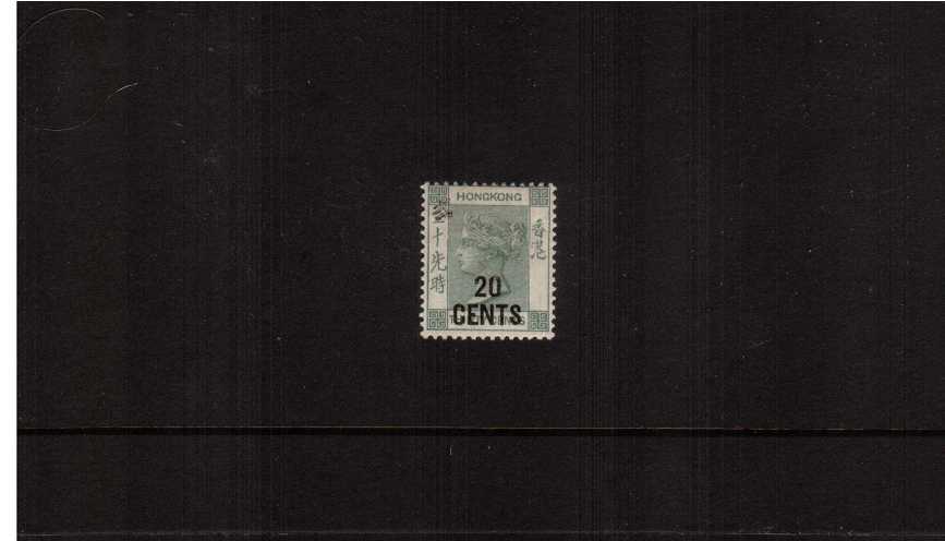 the ''20 CENTS'' plus ''chop'' on 30c Yellowish Green. A fine mounted mint single
<br><b>ZKS</b>